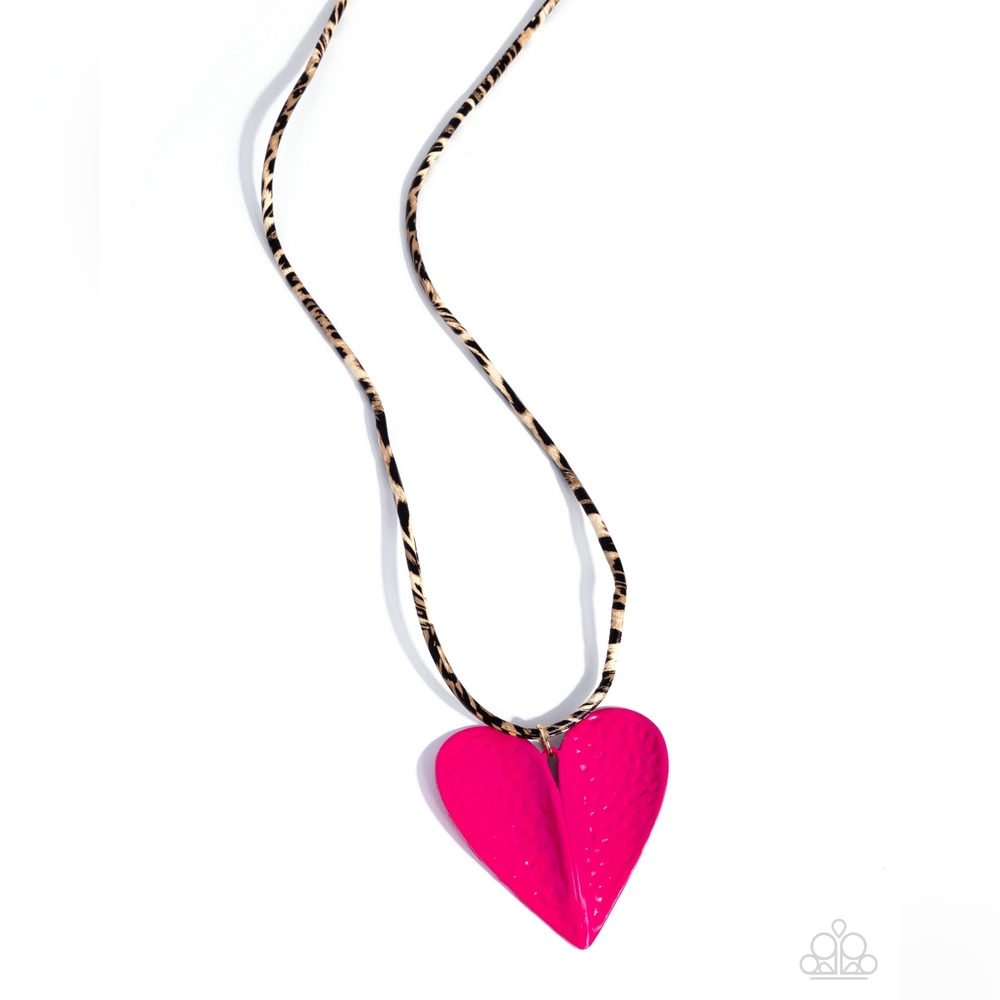 Paparazzi Fuchsia Heart Necklace